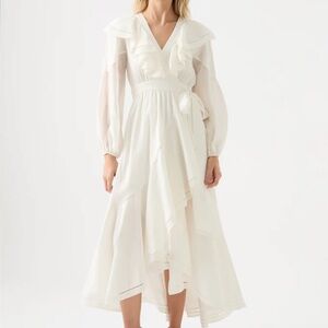 NWT Aje Zoe Ruffle Wrap Midi Dress